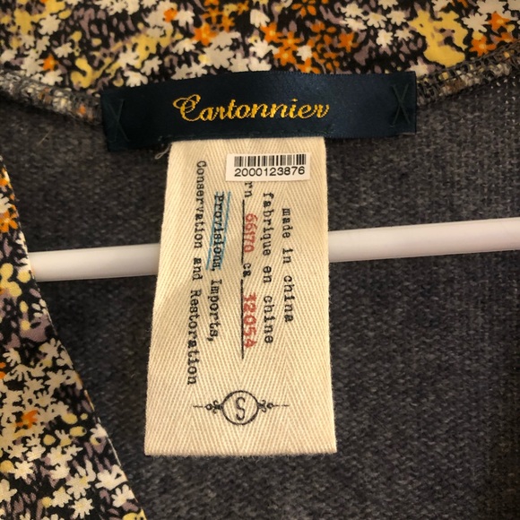 Cartonnier Gray Wool Floral Cardigan - Picture 4 of 5